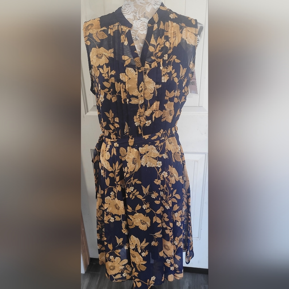 NWT NANETTE LEPORE WOMEN'S  FLORAL PRINT PINTUCK KNEE